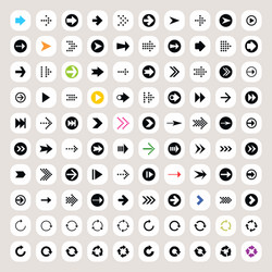 arrow icon on square shapes vector image