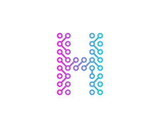 Circuit H Logo Icon - Technology & Connection vector image