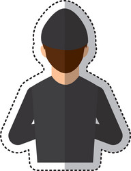 Hacker avatar character isolated icon vector