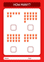 how many counting game with sand bucket worksheet vector image