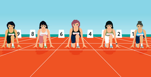 Runners at the Starting Line vector