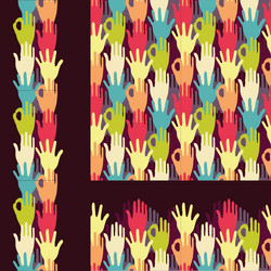 set of hands in the crowd seamless pattern vector image
