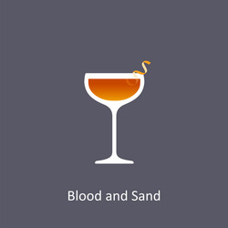 blood and sand cocktail icon on dark background vector