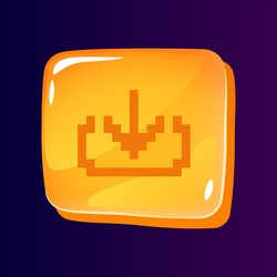 Download files glossy ui button with pixelated vector