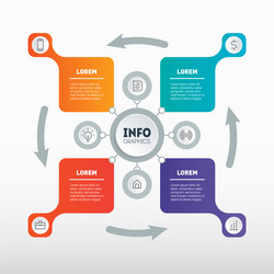 graphics infograph template with 4 steps and 8 vector image