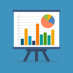 Data analysis concept flat design icon Royalty Free Vector