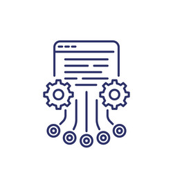 load testing line icon multiple users access vector