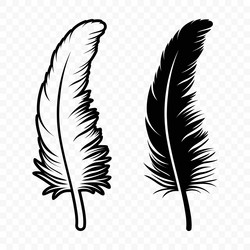 black and white fluffy feather logo icons Vector Image