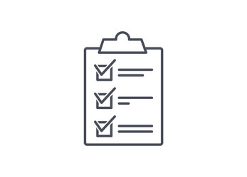 Clipboard with check marks or ticks on a list vector