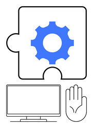 technology integration and problem-solving concept vector image