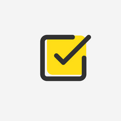 check list button icon mark in square box vector image