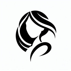 Hair Silhouette - Minimalist Black Vector Image
