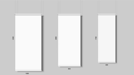 roll up banner isolated vertical empty display vector