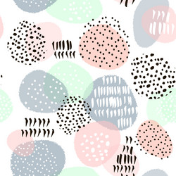 Seamless abstract pattern with hand drawn shapes vector