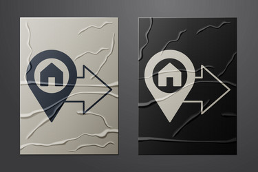 white map pointer with house icon isolated vector image
