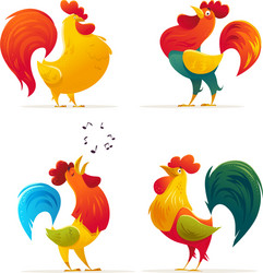 new year bird symbol design rooster cock portrait vector