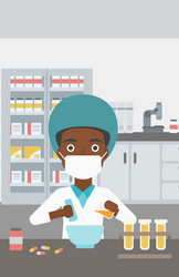 pharmacist preparing medication vector