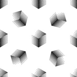 seamless abstract pattern with dotted cubes vector