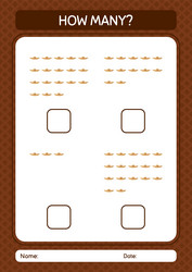 How many counting game with straw hat worksheet vector