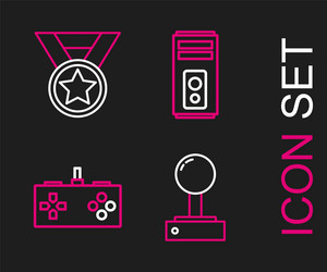 set line joystick for arcade machine gamepad vector image