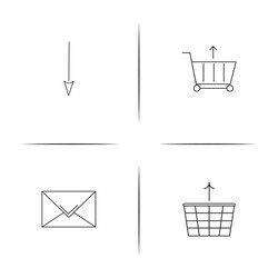web linear simple icon setoutline icons vector image