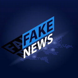 fake news headline in blue dotted world map vector