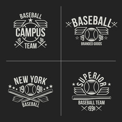 Vintage Baseball Team Emblems Vector Image