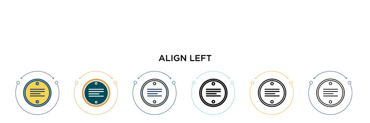 Align left icon in filled thin line outline vector