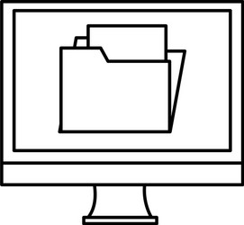 computer display with folder vector image