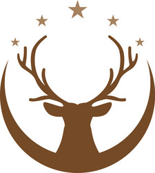 Elegant Deer Head Logo Template Vector Image