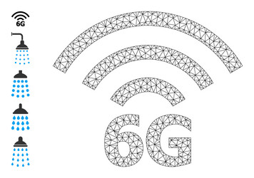 mesh network 6g radio source icon vector image