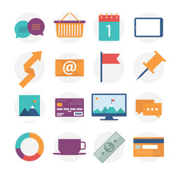 modern flat icons collection web design objects vector image