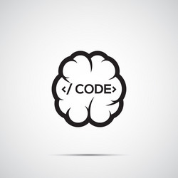 brain with code programmers vector