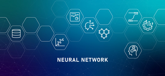 neural network system gradient header smart vector image