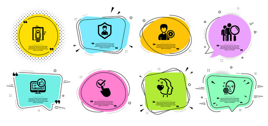 Checkbox support and security agency icons set vector