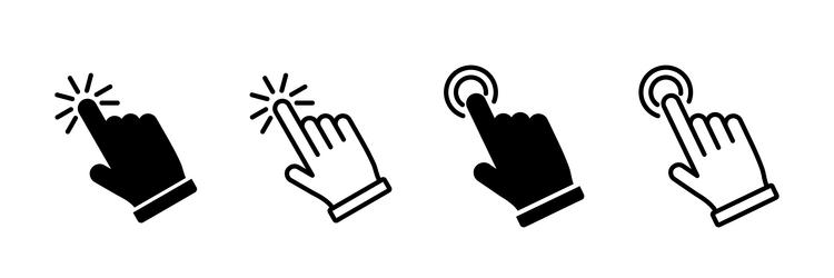hand click icon clicking finger pointer vector image
