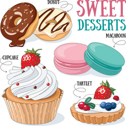 Sweet desserts Royalty Free Vector Image - VectorStock