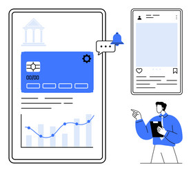 digital banking dashboard with data visualization vector image