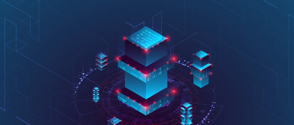 isometric big data concept database abstract vector image