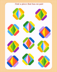 Logic game for children find which shape is unpa vector