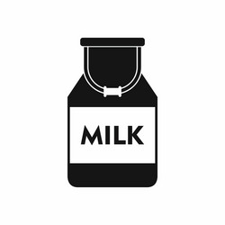 Milk can icon in simple style vector