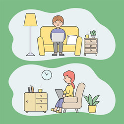 Remote work freelance distant concept vector