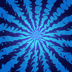 Vortex with ragged rays converging towards vector