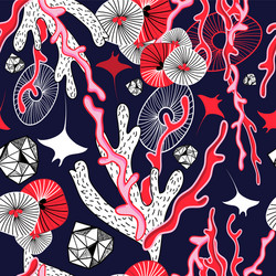 Abstract marine pattern design vector