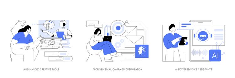 ai-powered tools and apps abstract concept vector image