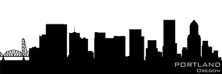 Portland Oregon Skyline Silhouette Vector Image