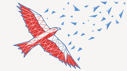 abstract geometric bird in dynamic flight design vector image