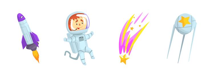 astronaut outer space object and attribute vector image
