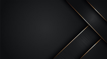 black abstract layer overlaps with golden line vector image