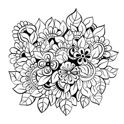 Floral Zentangle Pattern Vector Image